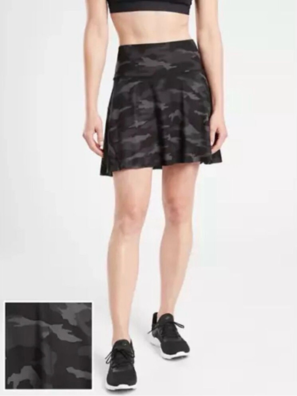 Athleta Ace gray Camo printed Tennis Skort 15.5 athletic skater workout shorts L